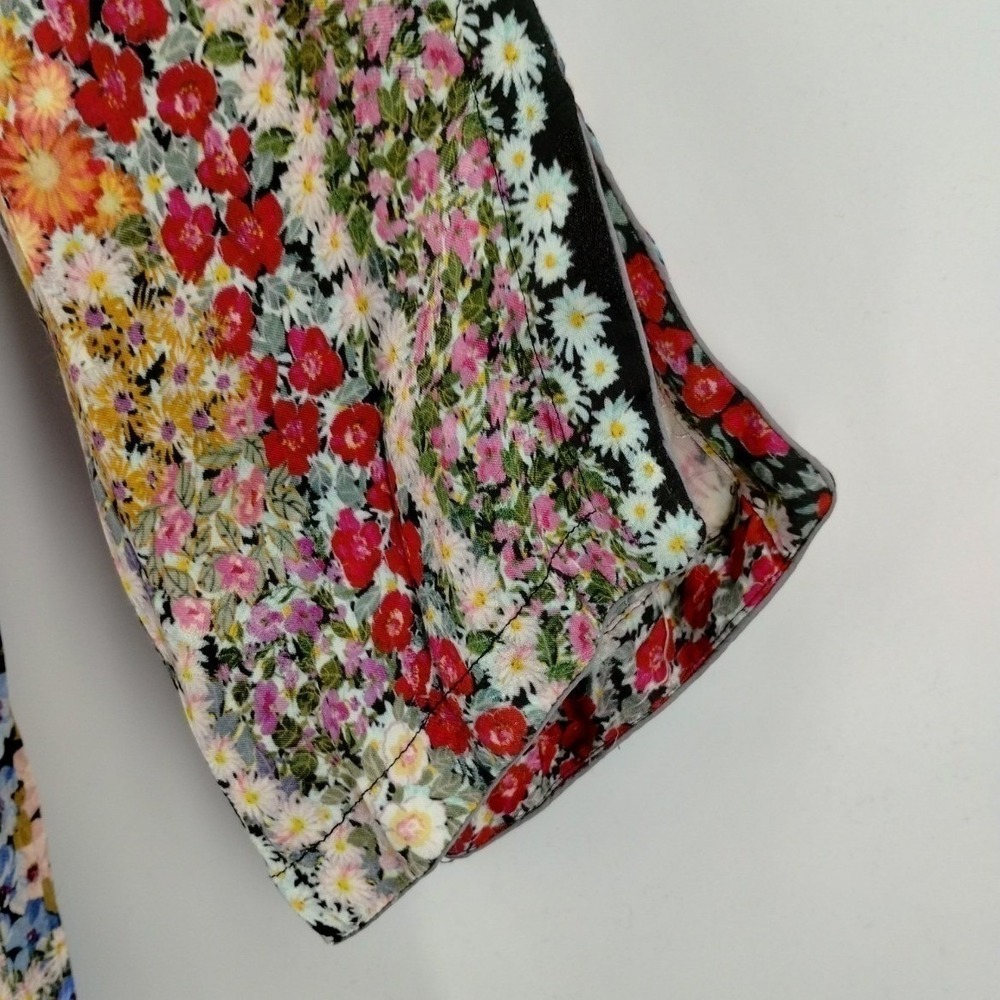 Johnny Was Patchwork Silk Shift Dress Luna Flare Sleeve Small Boho Festival - Picture 3 of 10